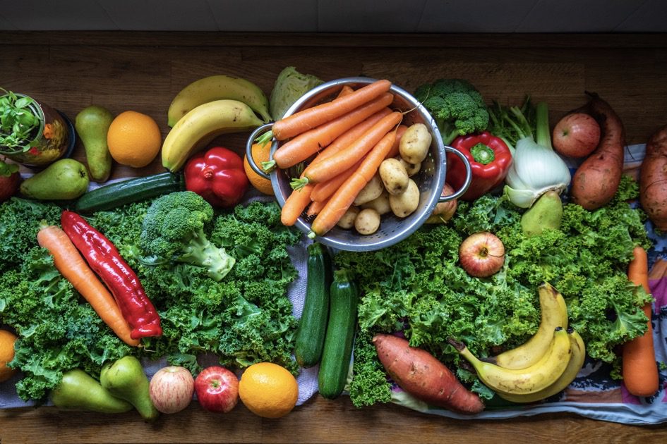 Selection of fruits and vegetables