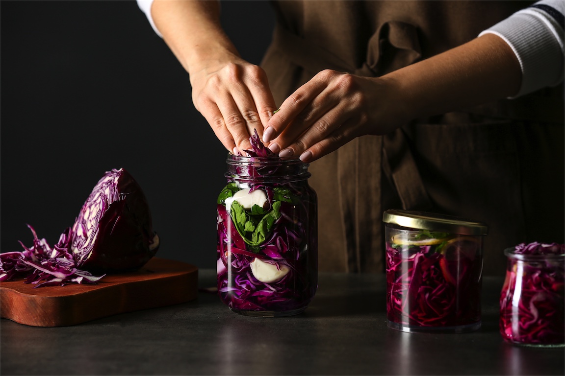 red cabbage fermented vegetables